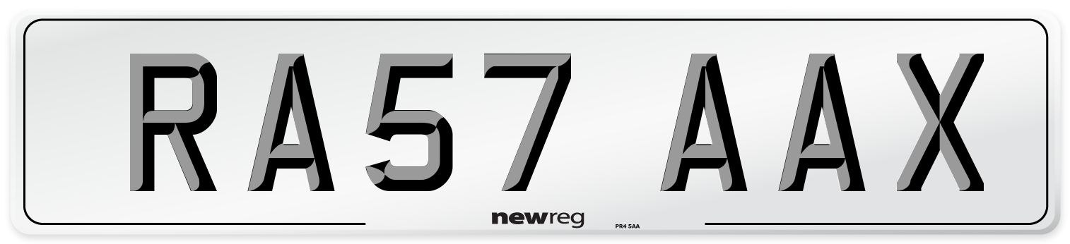 RA57 AAX Number Plate from New Reg